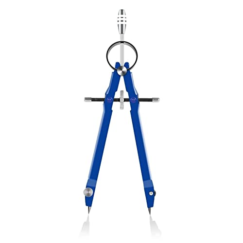 Drawing Compass Drafting Tools Professional Compass Math Geometry Kit Math Precision Painting Round Metal Compass Student Stationery School Supplies Math Ruler Kit(Blue) - color: Blue