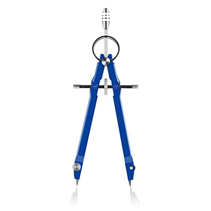 Drawing Compass Drafting Tools Professional Compass Math Geometry Kit Math Precision Painting Round Metal Compass Student Stationery School Supplies Math Ruler Kit(Blue) - color: Blue