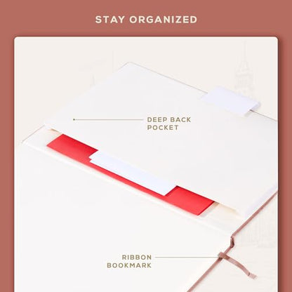 Beechmore Books Blank Sheet Music Notebook – A4 8.5"x11.5" for Songwriters, Musicians & Composers, 156 Thick 120gsm Pages, 10-Staff Perforated Sheets, Vegan Leather Hardcover, Elastic Closure, Gift Box - color: Rose Wood