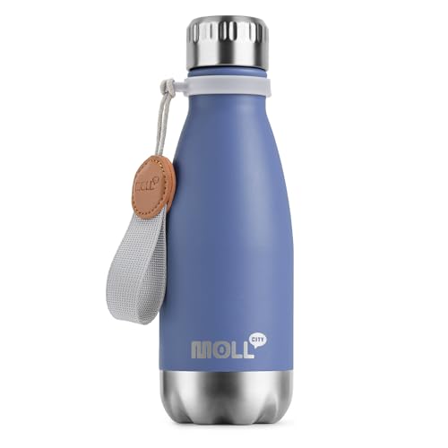 Kids Water Bottle for School-9 oz Stainless Steel Double Wall Vacuum Insulated Sports Water Bottle Reusable Metal Leak Proof Cola Shape Flask for Girls(Royal Blue) - color: Royal Blue, size: 9 Ounces