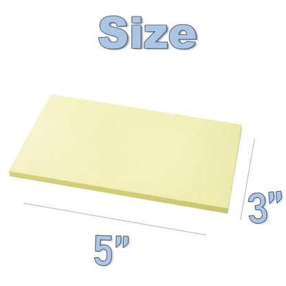 (15 Pads) Sticky Notes 3x5 in,Light Yellow Notepads,Stickies,Memo Note Pad | Super Sticking Power,Strong Adhesive,Post on Windows Doors,Office School,Recyclable,Easy to Write on,Hold Well - color: Yellow