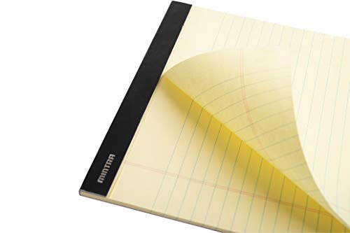 Mintra Office Canary Legal Pads - Premium Quality Heavyweight Paper With Micro-perforated sheets, Smooth-lined paper, Ideal for Office Tasks, Assignments or Notes, Meetings, and Journaling, 6 pack WIDE RULED, Yellow Paper, Premium Writing Pad, 8.5"x11" -