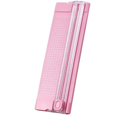 A4 Pink 10.5 Inch x 3.5 Inch Paper Cutter for Cutting Paper, Coupon, Label, Cardstock, and Scrapbooking Craft for Office and Home (Pink) - color: Pink