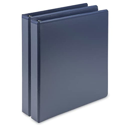 Samsill Plant-Based 1 Inch Durable D-Ring, View Binder, Eco-Friendly, USDA Certified Biobased, 2 Count,Pack of 1, Indigo - color: Indigo, size: 1-Inch, style: 2 Pack