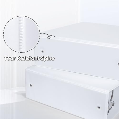 Comix Sturdy Round Ring Binder 3 inch with Clear View Cover, Holds 600 Sheets of US Letter Size Paper, 2 Pack (White) - color: White, size: 3 Inch, style: 2 Pack