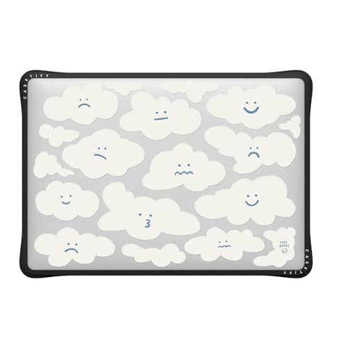 CASETiFY Impact MacBook Air 13" (M1/Intel) Case [Cushioned Impact Corners/Scratch-Resistant/Anti-Slip Grip] - Cute Clouds - Clear Black - color: Cute Clouds, size: MacBook Air 13" (M1 / Intel)