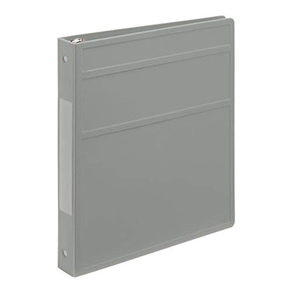 Carstens 1-Inch Heavy Duty 3-Ring Binder - Side Opening, Ash Gray, Durable Plastic, Precision No-Gap Rings, Waterproof Cover, No Pockets, Holds 125 US Letter Sheets, BPA-Free, Made in USA (8702-3R) - color: Gray, size: Individual