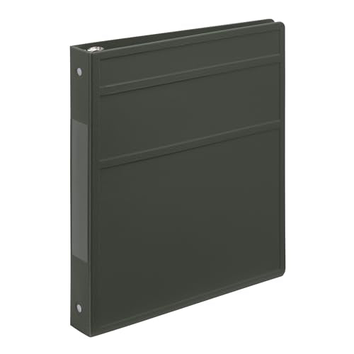 Carstens 1-Inch Heavy Duty 3-Ring Binder - Side Opening, Charcoal Gray, Durable Plastic, No-Gap Rings, Waterproof Cover, No Pockets, Holds 125 Letter Sheets, BPA-Free, Made in USA (8710-3R) Case of 18 - color: Charcoal Gray, size: Case of 18