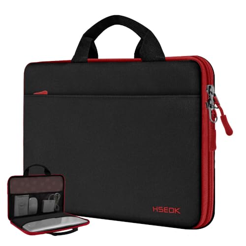 Hseok Laptop Case 13.3-14 Inch Sleeve,TSA Shockproof Computer Handbag,Compatible with MacBook Neo/Pro 14 M5/M4/M3/M2/M1,All Models 13.3" MacBook Air/Pro,XPS 13/14,Most 13-14 Notebooks,Red Edge - color: Red Edge