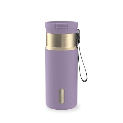 Contigo SnapSeal 473.2ml(16온스) 스테인리스 스틸 진공 단열 물병, 누출 방지 자동 닫힘 뚜껑(빨대 호환) 및 휴대용 스트랩, BPA 프리 및 납 프리, 식기세척기 사용 가능 - color: 퍼플 당근 샴페인, size: 16온스