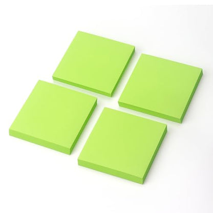 Sticky Notes 3x3 Pop Up Self-Stick Notes Pads with Bright Colors, Easy to Post for Office, School, Home, 4 Pads/Pack, 90 Sheets/Pad (Green) - color: Green