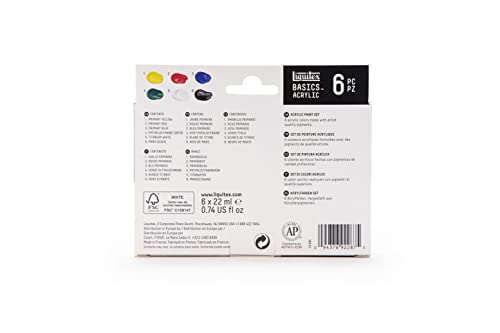 Liquitex BASICS Acrylic Paint Set, 6 x 22ml (0.74-oz) Tube Paint Set, Primary - style: Primary 6 x 22ml (0.74oz)