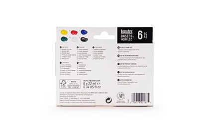 Liquitex BASICS Acrylic Paint Set, 6 x 22ml (0.74-oz) Tube Paint Set, Primary - style: Primary 6 x 22ml (0.74oz)