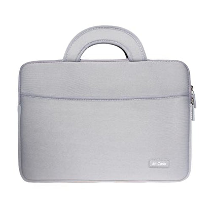 amCase Chromebook Case/Carry Sleeve with Handle-Black (11.6-12 inch, Grey) | Travel laptop bag - color: Grey, size: 11.6 to 12 inch