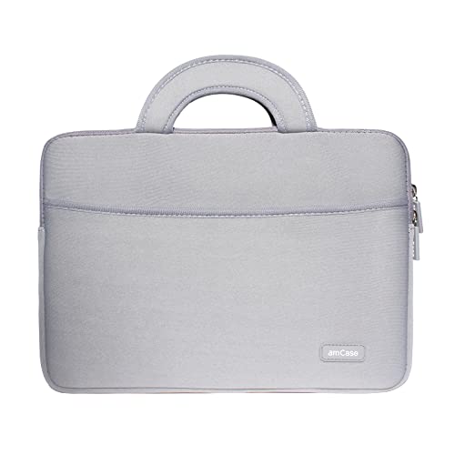 amCase Chromebook Case/Carry Sleeve with Handle-Black (11.6-12 inch, Grey) | Travel laptop bag - color: Grey, size: 11.6 to 12 inch