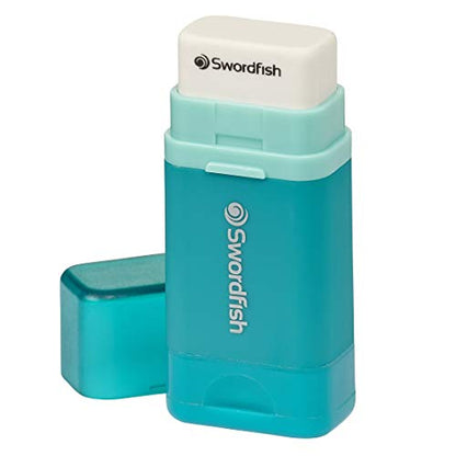 Swordfish Combo Pencil Sharpener with Mess-Free Canister and Eraser [Pack of 1] Turquoise [40294] - size: pack of 1