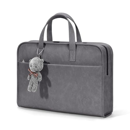 Protective Sleeve Case Bag Compatible with MacBook Pro 16 Inch, 15.6 inch, HP, Dell, Acer Aspire, Asus Notebook, Computer Bag with Shoulder Strap,Pocket,Handle, Gray - color: Gray, size: 15-16