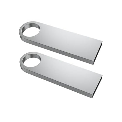 ABLAZE 1GB Flash Drive 2 Pack, Metal USB 2.0 Thumb Drives with Keychains USB Stick Pendrive (Sliver) - color: 2 Pack, size: 1GB