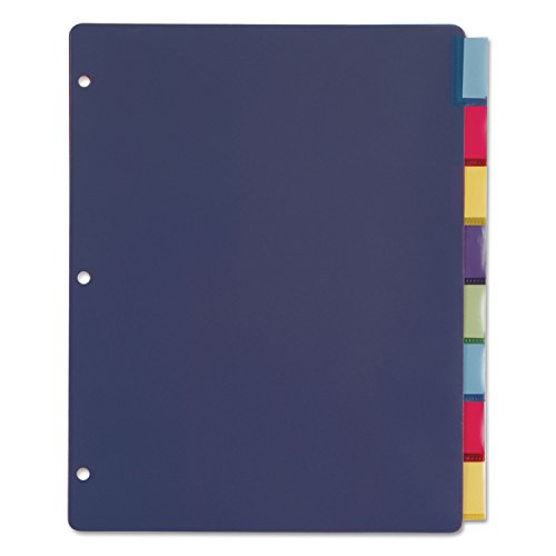 Cardinal Binder Dividers, 5 Multicolor Tabs with Inserts, Flexible Lightweight Plastic Dividers For 3 Ring Binders - size: 5 Count (Pack of 1)