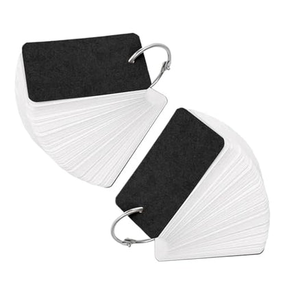 400-100 Sheets Kraft Paper Index Cards Portable Flash Cards With Ring Binder Study Memo Notecards For School Learning Supplies(Black-200Sheets) - color: Black-200Sheets