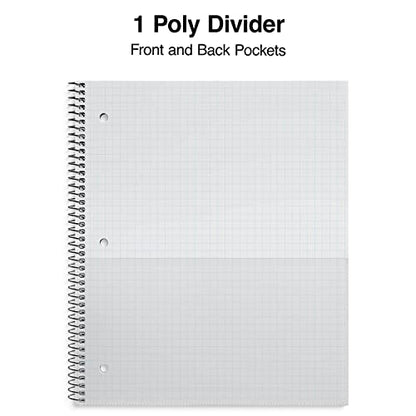 STAPLES Accel Durable Notebook, 8.5” x 11”, Graph Ruled, Cover Color Varies - style: 1 Pack