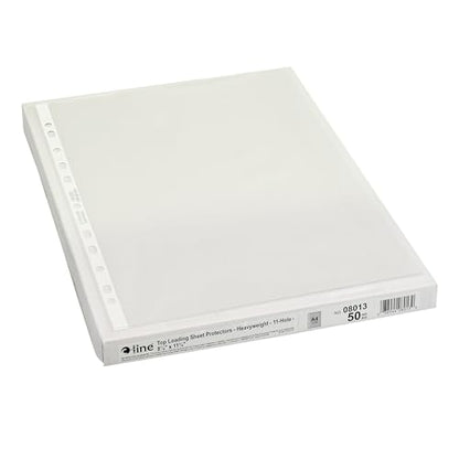 C-Line Top Loading Heavyweight Poly Sheet Protectors, Clear, A4 Size, 11.75 x 8.25 Inches, 50 per Box (08013) (Pack of 10) - size: 11 3/4 X 8 1/4 (Pack of 10)