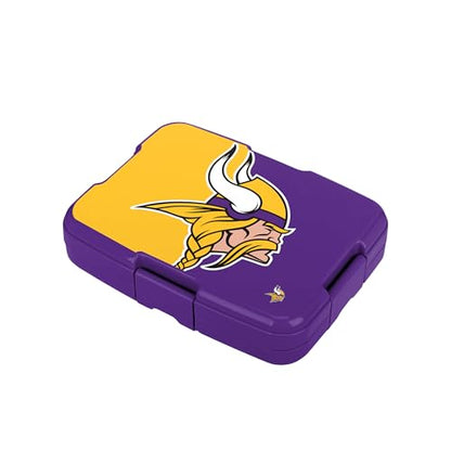 FOCO NFL Unisex-Adult Officially Licensed 2-Tone Big Logo Team Color Football Leak Proof 5 Compartment Bento Lunch Box - Minnesota Vikings - color: Minnesota Vikings