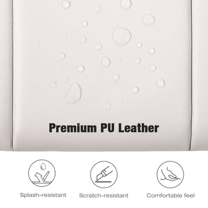 MoKo 13.3-14 Inch PU Leather Laptop Sleeve Fit with New Mac Neo 13", Mac Air 13'' M5 2026, Mac Pro 14'' M5, Mac Pro 13" M2/M1, Built-in Elastic Band, Laptop Carrying Case, White - color: White, size: 13.3-14 inch