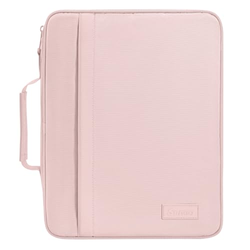 SUNEE Zipper Binder 1 Inch, Removable 3-Ring Binder, 175-Sheet Capacity, 5-Tab Dividers Expanding File Folder, Small Binder Bag Organizer Storage for Student School Classroom Supplies, Pink Lotus - color: Pink Lotus