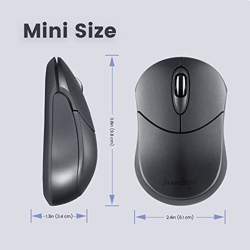 Perixx PERIMICE-802 Wireless Bluetooth Mouse - Portable Design - Compatible with Windows, iOS, and Android PC, Laptop, Tablet, and Smartphone - Graphite Gray (12177) - color: Graphite, size: Pack of 1