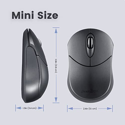 Perixx PERIMICE-802 Wireless Bluetooth Mouse - Portable Design - Compatible with Windows, iOS, and Android PC, Laptop, Tablet, and Smartphone - Graphite Gray (12177) - color: Graphite, size: Pack of 1