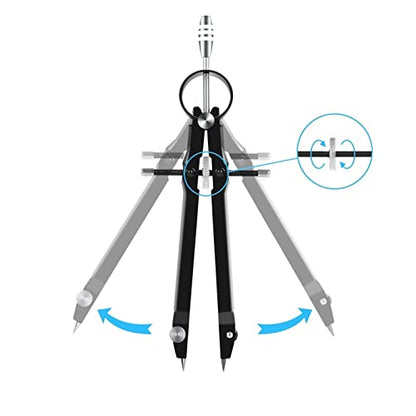 Compass Set Professional Compass Math Geometry Kit Math Precision Painting Round Metal Compass Student Stationery School Supplies Compasses Sets
