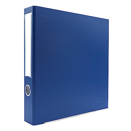 3-Ring Premium Round-Ring Binder - Navy, 2" Spine, by Bindertek | 275 Sheet Capacity, 1.5" Round Rings, Linen-Textured Covers, Steel Reinforced Edges, Spine Label Included - color: Navy, size: 2" Spine