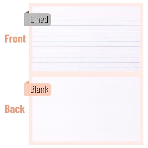 Mr. Pen- Lined Index Cards, 300 Cards, White, 3x5, Bulk Ruled Index Cards | Flash Cards Ruled for School, College, Office, Home Organization, Durable Study To Do List Note Cards with Ruled Lines - size: 300 Cards