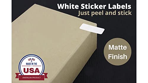 White Printable Labels Sheets + Bonus Color Labels Produce Excellent Results with Standard Laser Printer-Template Included! White Rectangular Stickers (1" x 0.375") - 7850 Pack - color: White, size: 7850