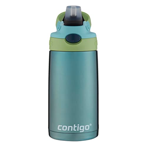 Contigo Kids Stainless Steel Water Bottle with Redesigned AUTOSPOUT Straw, 13oz, Green and Blue, Easy Clean, BPA Free (Pack of 4) - color: Ocean, size: 13 Ounces (Pack of 4)