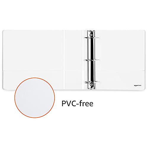Amazon Basics 3 Ring Binders, 3 Inch D-Ring Organizer for School, Home Office, Paper Storage, White, 2 Pack - size: 2-Pack, style: 3-inch