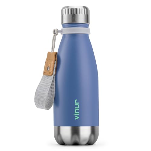 Kids Stainless Steel Water Bottle for School-9 oz Insulated Water Bottle | Double Wall Vacuum Insulated Bottle for Travel, School, Cola Shape Flask with Carry Rope for Boys and Girls (Royal Blue) - color: Royal Blue, size: 9 Ounces