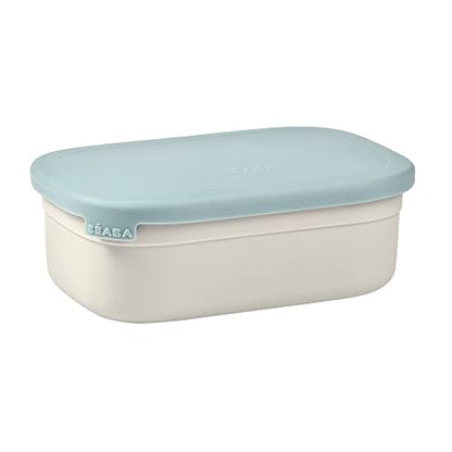 Beaba Stainless Steel Lunch Box, Kids Lunch Box with Silicone Lid, Bento Style Food Containers, Removable Silicone Dividers Make 1-3 Compartments, Rain - color: Rain