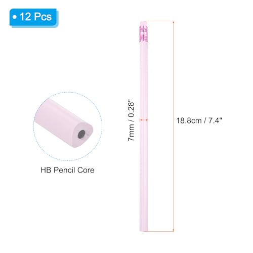 PATIKIL Round Pencils, 12 Pcs Triangle HB Graphite Pencil Wooden Pencils with Eraser for Classroom Office Writing Drawing Supplies, Purple - color: Light Purple