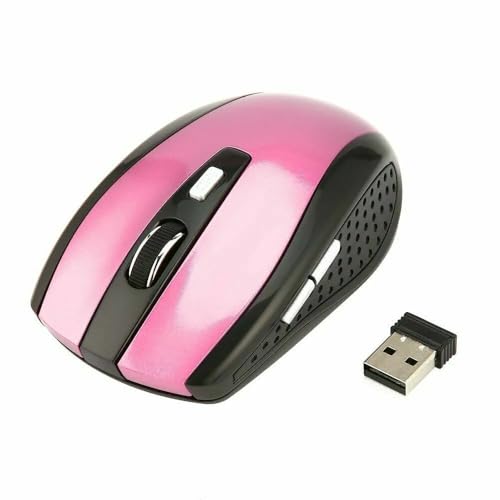 Wireless Mouse - Wireless Mouse for Laptop, 2.4GHz Wireless Mouse with USB Receiver, Ergonomic Mouse with 1600 DPI Optical Resolution, Compatible with Computer & Chromebook - color: Pink