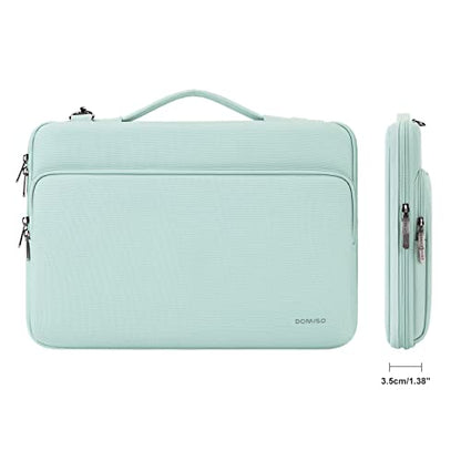 DOMISO 14 inch Laptop Case Sleeve Protective Cover Compatible with MacBook Air 15 M4 M3 M2,MacBook Pro,14-15 inch HP Dell ASUS Lenovo Chromebook,Waterproof Computer Bag with Shoulder Strap,Mint Green - color: Mint Green, size: 14 inch