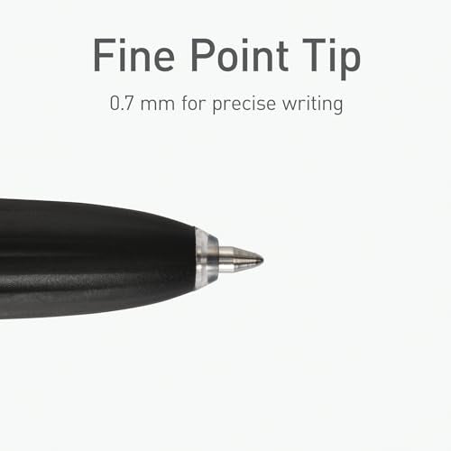 Pentonic G-RT Retractable Gel Pens, 10 Count, Black Ink, 0.7 mm Fine Point, Smooth Writing For Journaling, Note Taking, Office & School (1002363) - color: Black, size: 1 Count (Pack of 10)