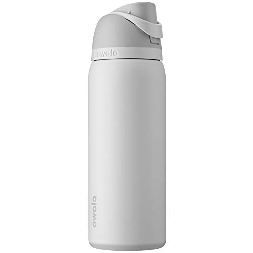 Owala FreeSip Insulated Stainless Steel Water Bottle with Straw, BPA-Free Sports Water Bottle, Great for Travel, 32 Oz, Shy Marshmallow - color: Shy Marshmallow, size: 32 Ounces