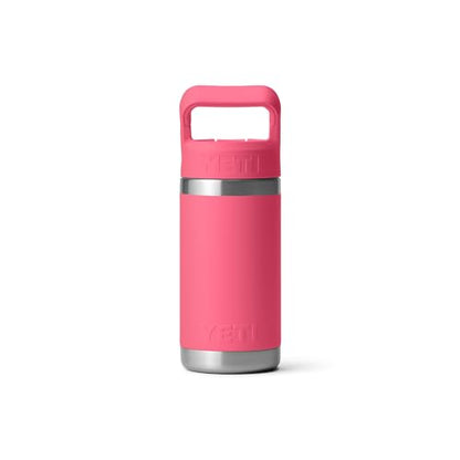 YETI Rambler Jr. 12 oz Kids Bottle, with Straw Cap - color: Tropical Pink