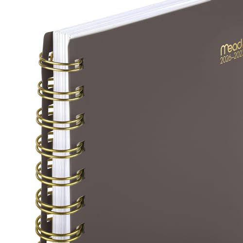 Mead Planner 2026-2027 Weekly & Monthly Academic 15-Month April-June, 5.5" x 8.5", Ground Coffee (CAW42004) - color: Ground Coffee, size: 5.5"W x 8.5"H, style: 2026-2027