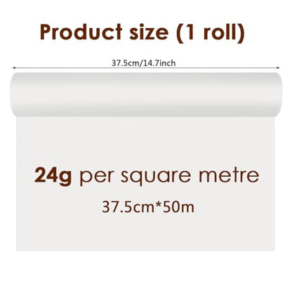 TIMESETL Tracing Paper Roll 14.7in x 55yd Trace Paper White Tracing Paper for Drawing Translucent Trace Paper Roll for Sewing Pattern Paper for Trace, Drawing, Sketch, Craft