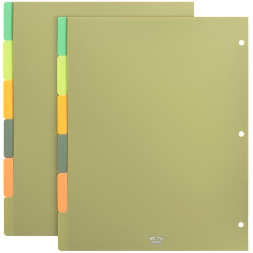 Mr. Pen- Dividers for 3 Ring Binder, 2 Sets, 6 Pack/Set, 12 pcs | Letter Size, Binder Dividers with Tabs for Student, Teacher, Office, Home Organizers - color: Forest, size: 2 Sets