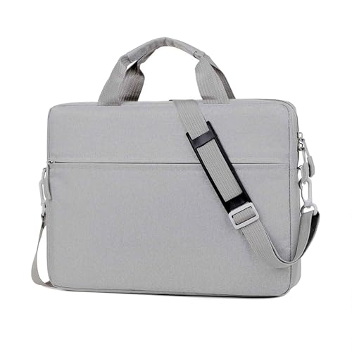 Laptop Carrying Case for 13/14/15 Inch Laptops & Tablets - Double Compartment Shockproof Adjustable Strap Durable & Stylish Business Travel School Bag -Grey - color: Grey