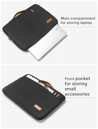DOMISO 13.3 inch Laptop Case Sleeve Protective Cover Compatible with 14 inch MacBook Pro M4 M3 M2/MacBook Pro Max,13-13.3 inch Dell,Lenovo, HP,Waterproof Computer Cases Bag with Handle,Black - color: Black, size: 14" for MacBook Pro